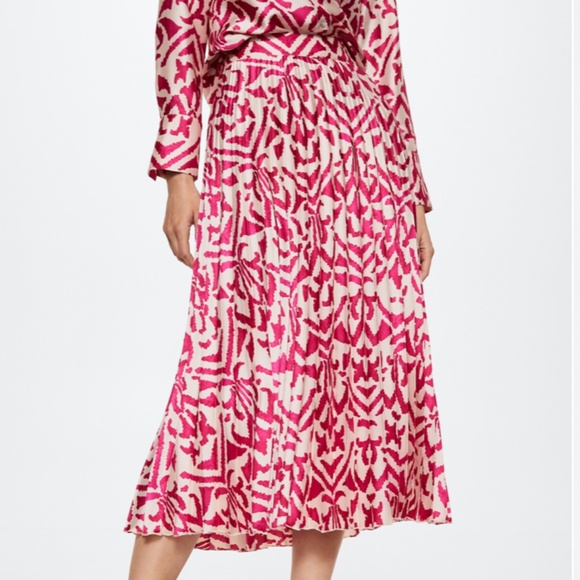 Mango Printed Pleated Skirt XXS - Picture 1 of 6